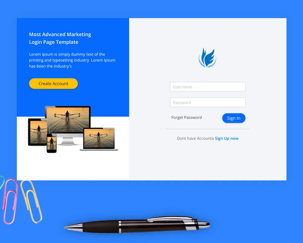 Bootstrap 4 Login Page Template Free Download